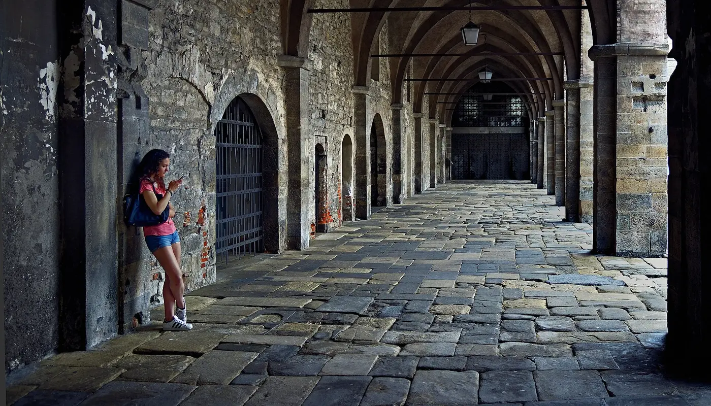 Cloister of the University of Bergamo. Italy
